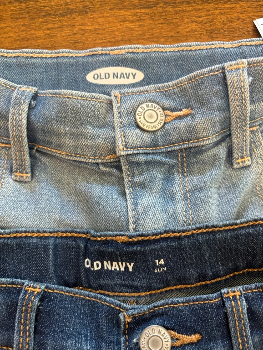 Old Navy girls Denim Shorts - Light Blue & Dark Blue bundle of 2 size 14 slim